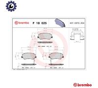 Brembo Brake Pad Set P 18 025X Front for KIA Hyundai