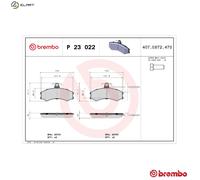 BREMBO P 23 022 Brake pad set