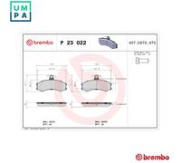 BREMBO P 23 022 Brake pad set