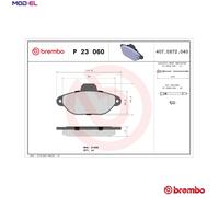 BRAKE PAD SET DISC BRAKE P 23 060 FOR FIAT 176B1.000/B4.000 1.2L 4cyl PUNTO