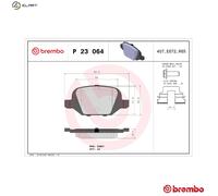 Brake pads P 23 064 BREMBO for FIAT ABARTH LANCIA LADA CITROËN