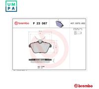 BREMBO Brake pad set PRIME LINE excl. wear warning contact P 23 067 Brake pads,Brake pad set, disc brake ALFA ROMEO,LANCIA,156 Sportwagon (932)