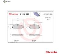 BREMBO P 23 068 Brake pad set