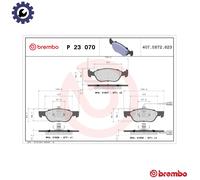 Brembo Brake Pad Set P 23 070 PRIME LINE with Wear Warning Contact Front for FIAT, ALFA ROMEO, LANCIA