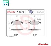 Brembo Brake Pad Set P 23 075 – Front Disc – Fits Alfa Romeo/Fiat/Lancia – Set of 4