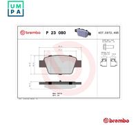 Brake pads P 23 080 BREMBO for FIAT ALFA ROMEO LANCIA