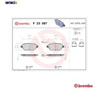 Brake pads P 23 087 BREMBO for FIAT ABARTH LANCIA OPEL