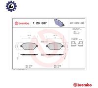 Brake pads P 23 087 BREMBO for FIAT ABARTH LANCIA OPEL