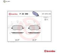 BREMBO P 23 090 Brake pad set