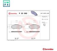 Brembo Brake Pad Set Front With Caliper Screws Fits Citroën Relay Fiat Peugeot