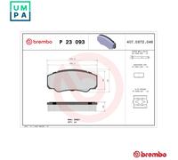 Rear Brake Pad Set BREMBO P 23 093 for Fiat/Citroen/Peugeot Ducato/Relay/Jumper/