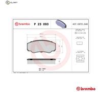 Brake pads P 23 093 BREMBO for PEUGEOT FIAT CITROËN