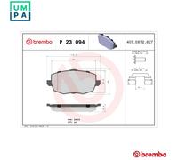 Brembo Front Brake Pad Set P 23 094 for Lancia Ypsilon (03-11)