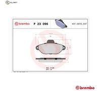 Brembo P23096 Front Disc Brake Pad - Set of 4 | Compatible with: Fiat Cinquecento, Panda, Panda box/hatchback, Punto, Punto, Punto Cabriolet, Punto box/hatchback