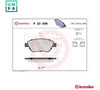 Brembo Brake Pad Set P 23 099 - Front Disc Brakes - Fits FIAT 500, 500 C, Idea, Panda