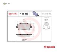 BRAKE PAD SET DISC BRAKE P 23 102 FOR FIAT 939A2.000/A8.000 1.9L 4cyl CROMA 2.4L