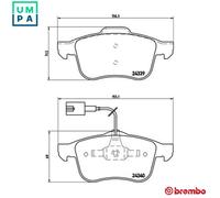 BREMBO P23103 Brake Pad Set For Disc Brake Front For Alfa Romeo 159 Brera Spider