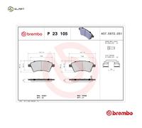 Brake pads P 23 105 BREMBO for SUZUKI FIAT
