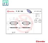 Brembo Brake Pads Set - Front - Fits Fiat Grande Punto 199 1.3D (2008-on) - 0077366135