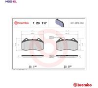 Brake pads P 23 117 BREMBO for ALFA ROMEO ABARTH