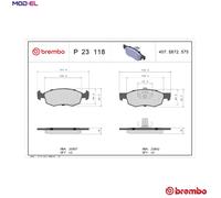 BRAKE PAD SET DISC BRAKE P 23 118 FOR FIAT DOBLO/MONOCAB/Box/Body/MPV 1.2L 4cyl