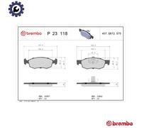 Brake pads P 23 118 BREMBO for FIAT DOBLO MPV DOBLO Box Body/MPV