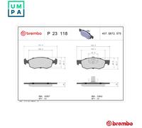 Brake pads P 23 118 BREMBO for FIAT DOBLO MPV DOBLO Box Body/MPV
