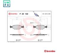 BREMBO P 23 122 Brake pad set