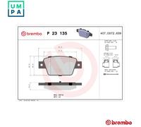 Brembo Brake Pad Set P 23 135 - for FIAT Lancia (Bravo II, Ritmo III, Bravo Van)