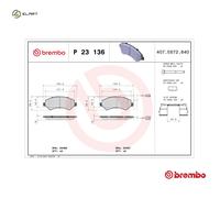 Brembo P23136 Front Disc Brake Pad - Set of 4