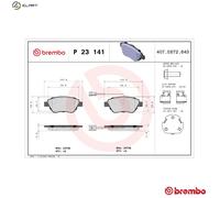 BREMBO P 23 141X Brake pad set