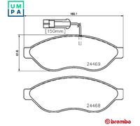 Brake pads P 23 143 BREMBO for FIAT PEUGEOT CITROËN OPEL