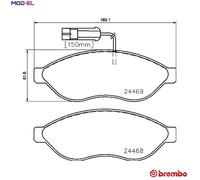 Brake pads P 23 143 BREMBO for FIAT PEUGEOT CITROËN OPEL