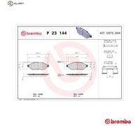 Brake pads P 23 144 BREMBO for FIAT PEUGEOT CITROËN OPEL