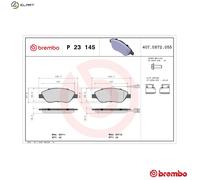 Brembo P23145 Front Brake Pads Pack of 4