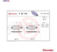 BRAKE PAD SET DISC BRAKE P 23 145 FOR ALFA ROMEO FIAT BRAVO/II STILO/VAN/Multi