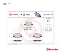 Brembo Brake Pads Rear With Anti-Squeak Plate Without Accessories Fits Fiat 500L