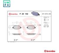 Brake pads P 23 152 BREMBO for ALFA ROMEO GIULIETTA