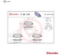 BREMBO P 23 170 Brake pad set