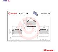 Brembo Brake Pad Set P 23 182 – Front Axle – Fits Fiat 124, Mazda MX-5/MX-5 RF, Abarth