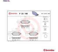 BRAKE PAD SET DISC BRAKE P 23 198 FOR FIAT TIPO/Hatchback 500/e/Convertible 1.0L