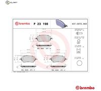 Brembo Brake Pad Set P 23 198 – Front – for Fiat 500 / 500e / Tipo