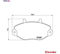 Brembo Brake Pad Set P 24 033 - Front with Anti-Squeak Plate - Fits Ford Transit/Tourneo