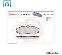 Brembo Brake Pad Set P 24 039 - Front, Set of 4