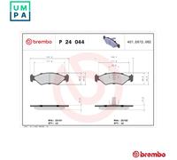 BREMBO P 24 044 Brake pad set