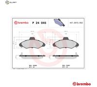 BREMBO P 24 045 Brake pad set