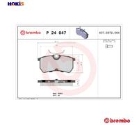 Brembo Brake Pad Set Rear With Caliper Screws 43mm Height Fits Ford Fiesta Focus