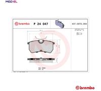 BRAKE PAD SET DISC BRAKE P 24 047 FOR FORD STJB/STJD/STJC 1.2L 4cyl FIESTA VI