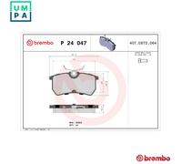 BRAKE PAD SET DISC BRAKE P 24 047 FOR FORD STJB/STJD/STJC 1.2L 4cyl FIESTA VI