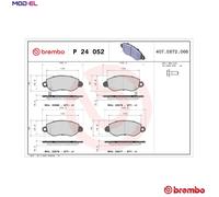 P24052 Front Brake Pad Set 4x Pads Integrated Wear Indicator Braking By Brembo